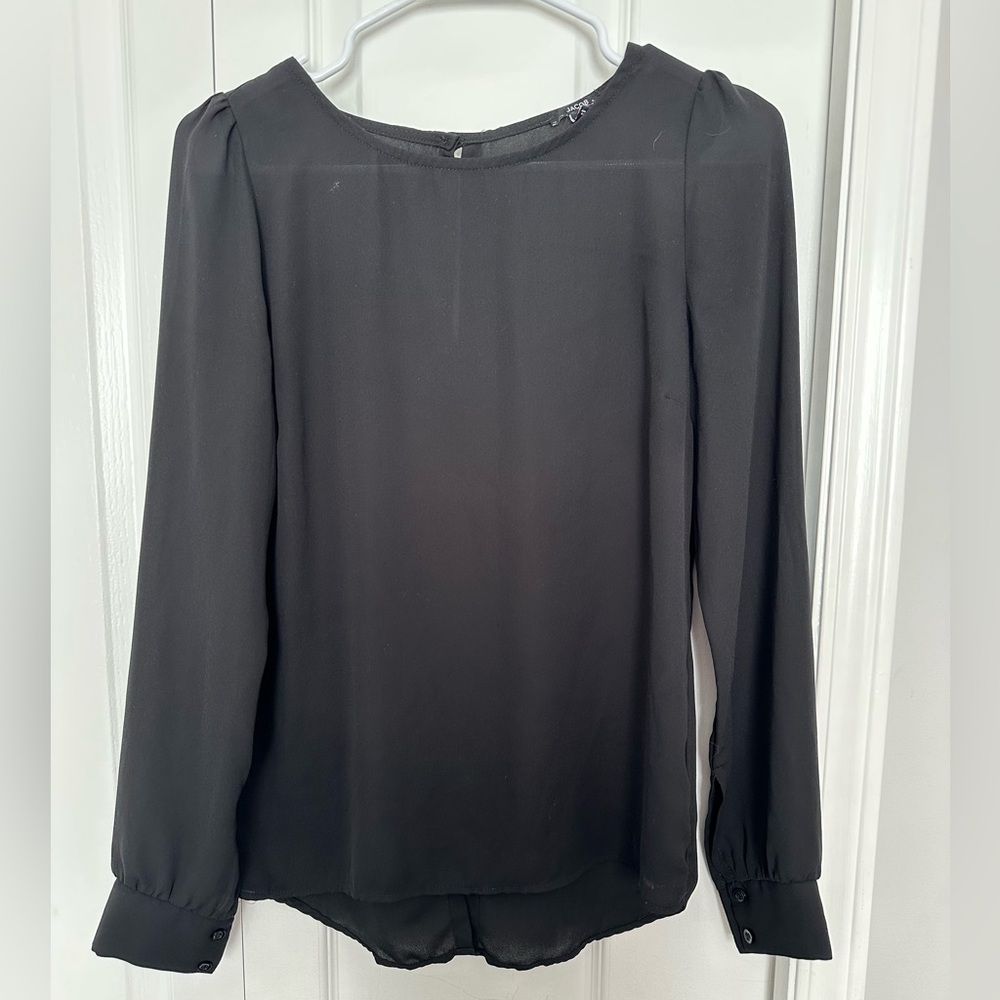 Jacob Long Sleeved black Elegant Blouse in size XS